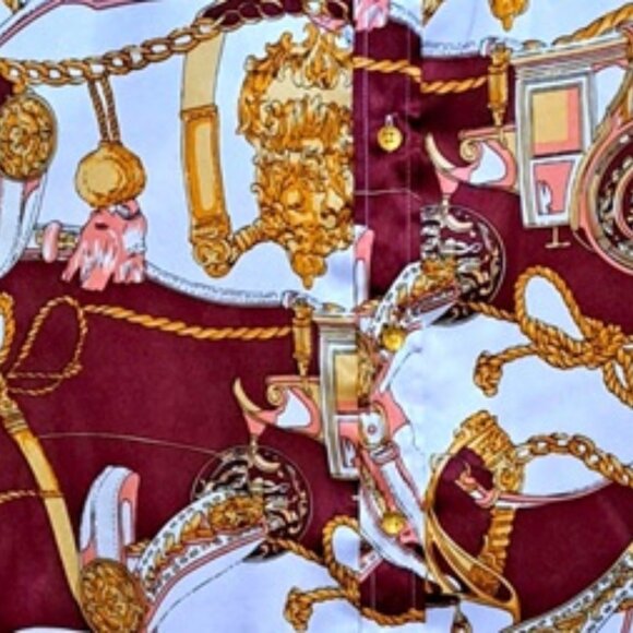 Mens NOS Shiny Disco Gold Chain 70s Disco Shirt L - Picture 3 of 5